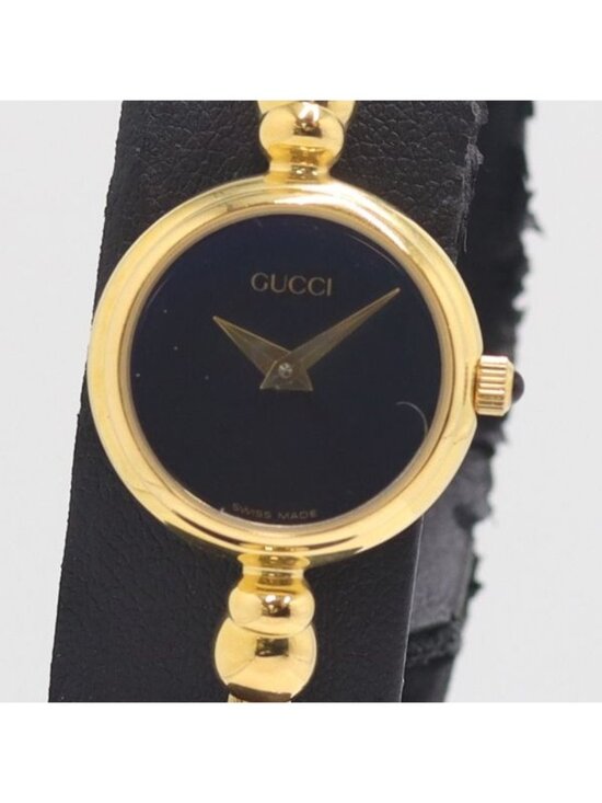 Gucci Quartz Bangle Watch Black Dial